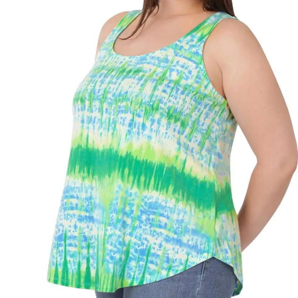Blue and Green Tie Dye Sleeveless Top Size 1X